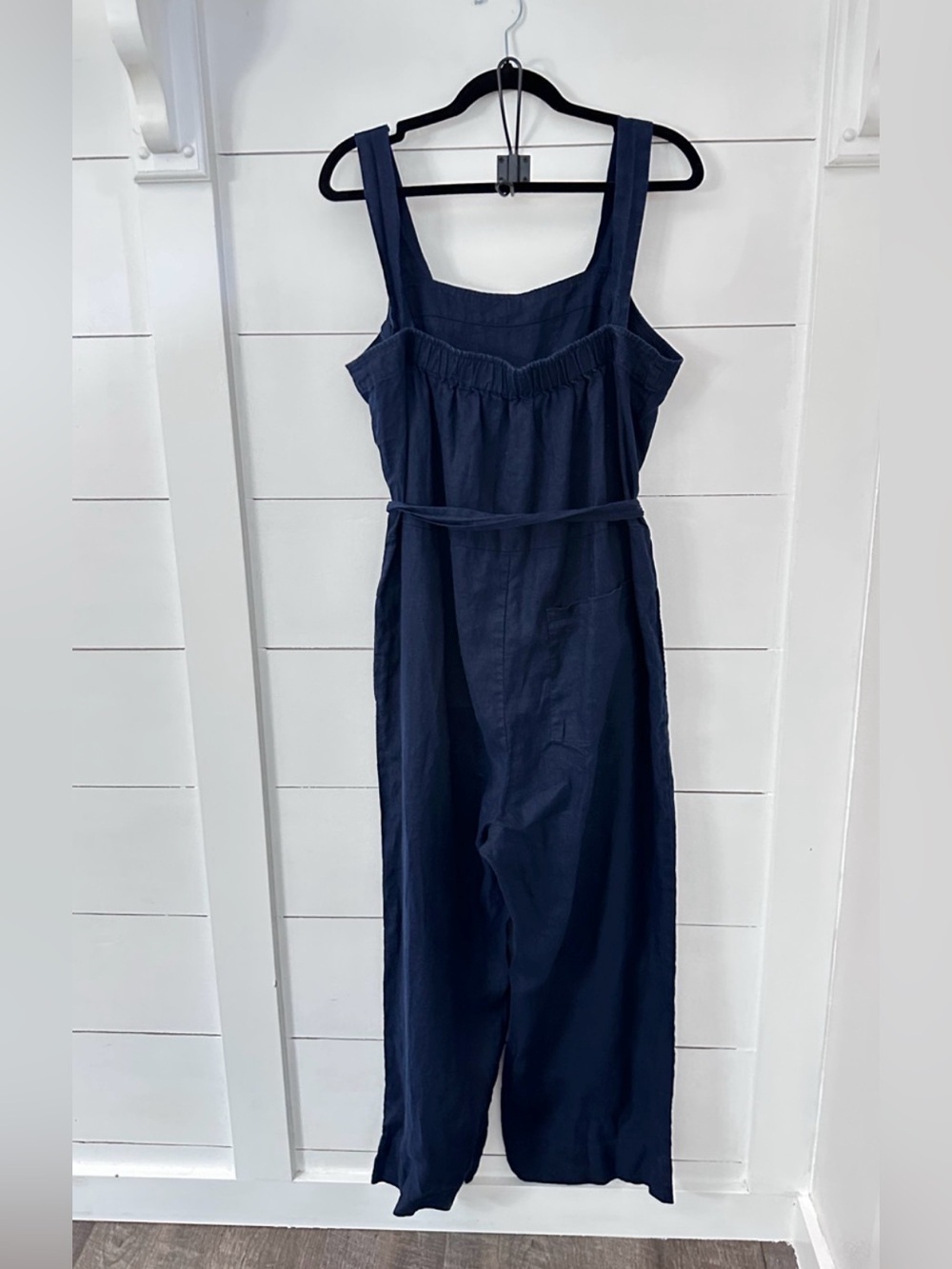 Quince L European Linen adjustable strap lagonlook bohemian pocket ankle overall - Picture 5 of 16